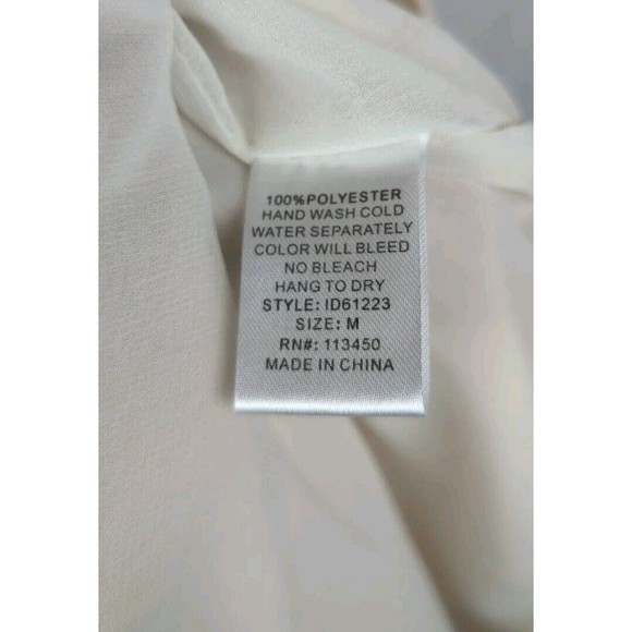 Luluvia Anthropologie Mini Dress Cream White Ruffle High Neck Feminine Evening M - Picture 5 of 5